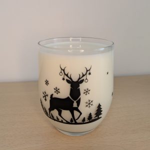 Vaso de cristal con diseño navideño