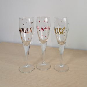Copa de cava con diseño navideño