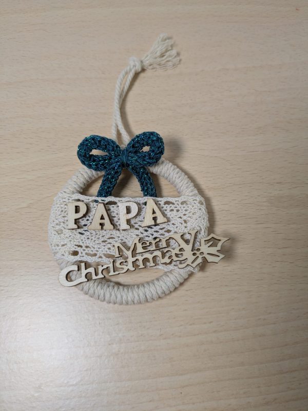 adorno navidad macrame personalizable